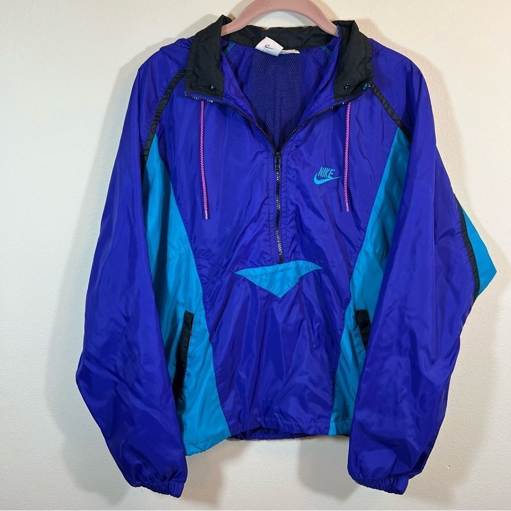 Vintage Nike Windbreaker Purple Blue Medium Gray Tag